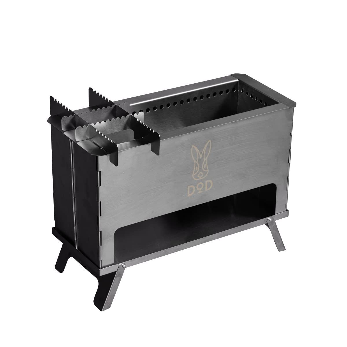 特売 DOD ディーオーディー ぺらもえファイヤー ツーリング に持ち出せる 薄型 コンパクト 収納 折りたたみ式 焚き火台 Q 1 946 SL シルバー サイズ 約 W 32 D 14 H 23 cm