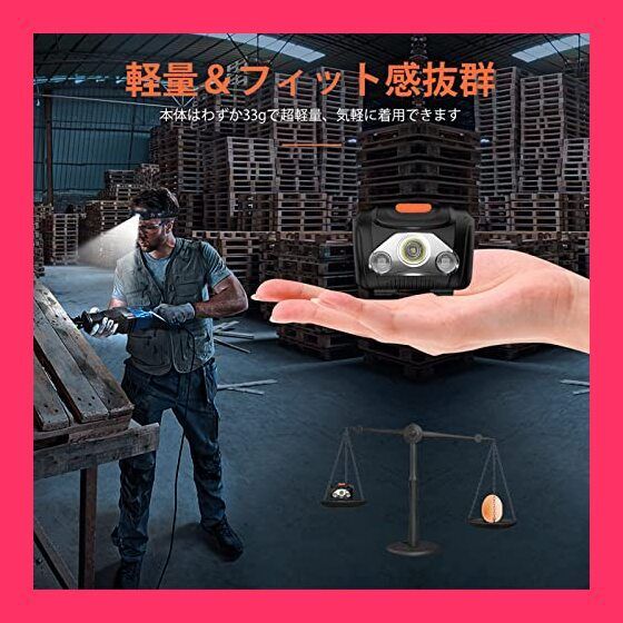 LED ヘッドライト 単4 電池式 白＆赤 LED ライト 高輝度 ヘッド
