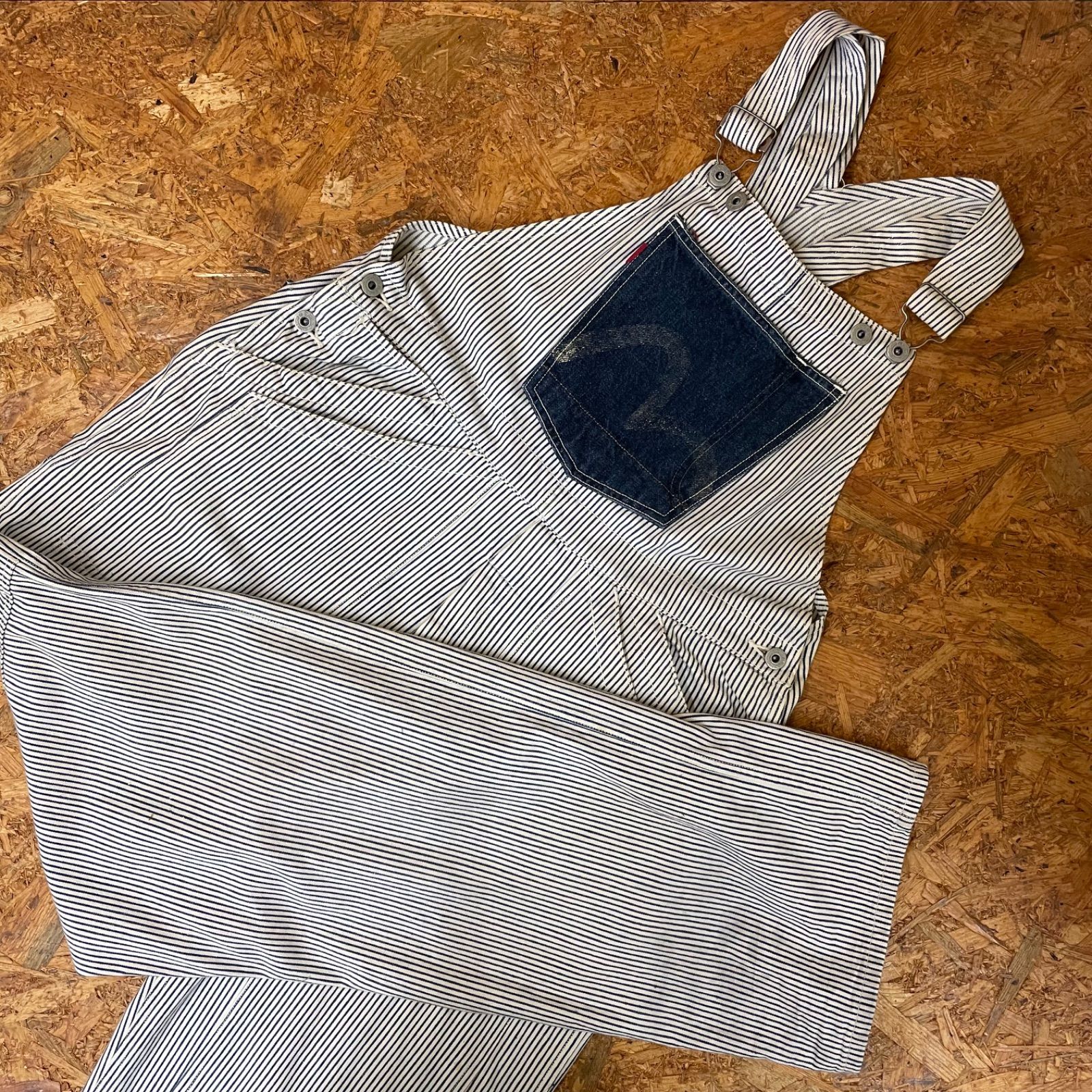 EVISU エヴィス デニムオーバーオール ダブルニーサロペット カモメ