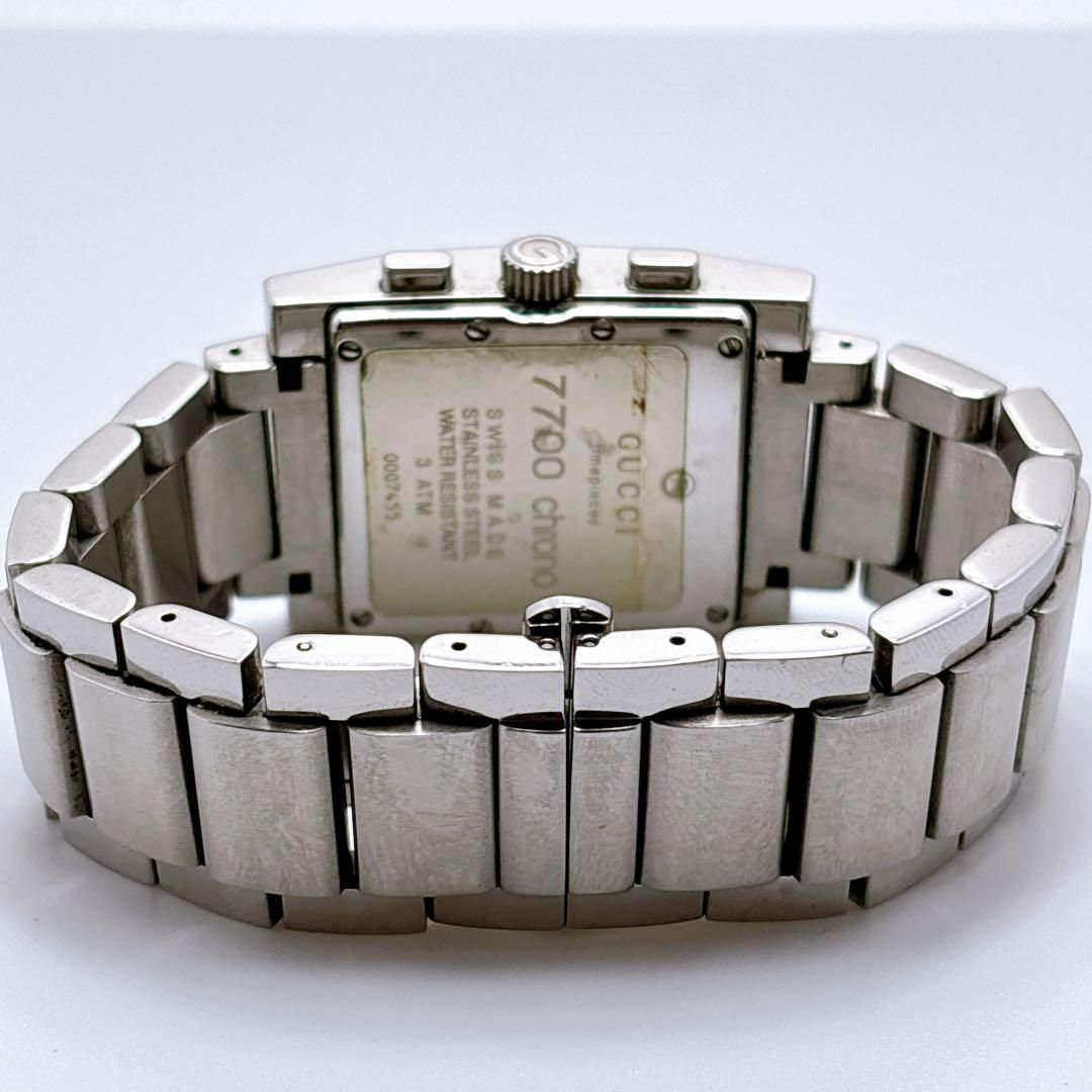 291 グッチ 7700 クロノグラフ デイト スクエア 腕時計