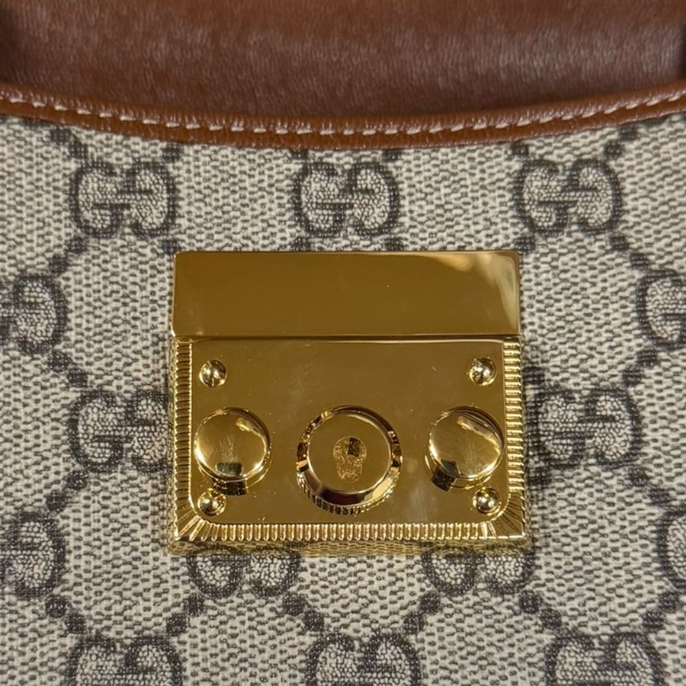 グッチ GUCCI ショルダーバッグ パドロック GGスプリームキャンバス ブラウン レディース 652683 送料無料【中古】 z9350 GUCCI - グッチ GUCCI ショルダーバッグ パドロック GGスプリーム
