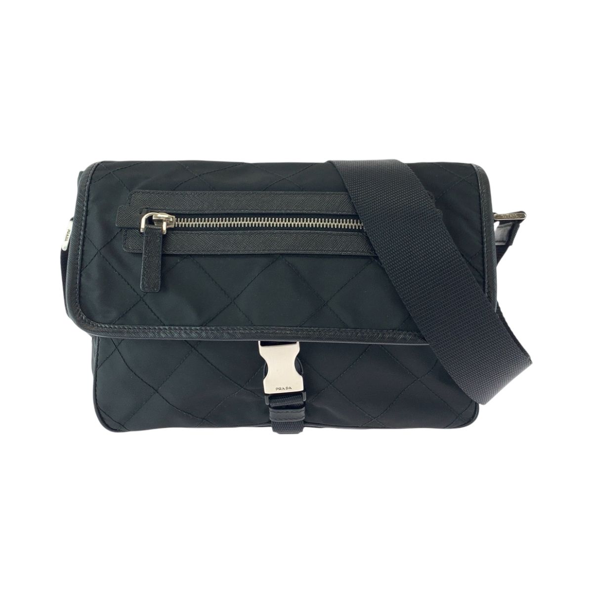 美品】PRADA プラダ ショルダーバッグ キルティング ブラック ナイロン