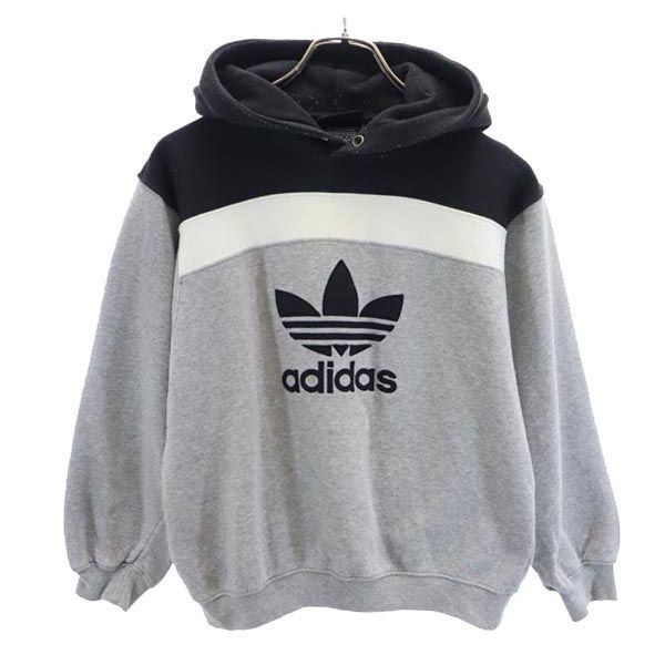 ダブル／ミストブルー adidas アディダス パーカー スウェット グレー