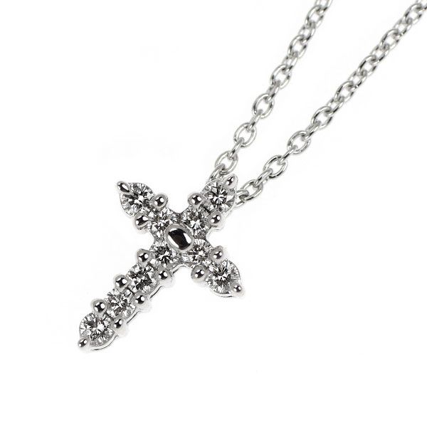 田崎真珠 K18WG ダイヤモンド ペンダントネックレス 0.10ct