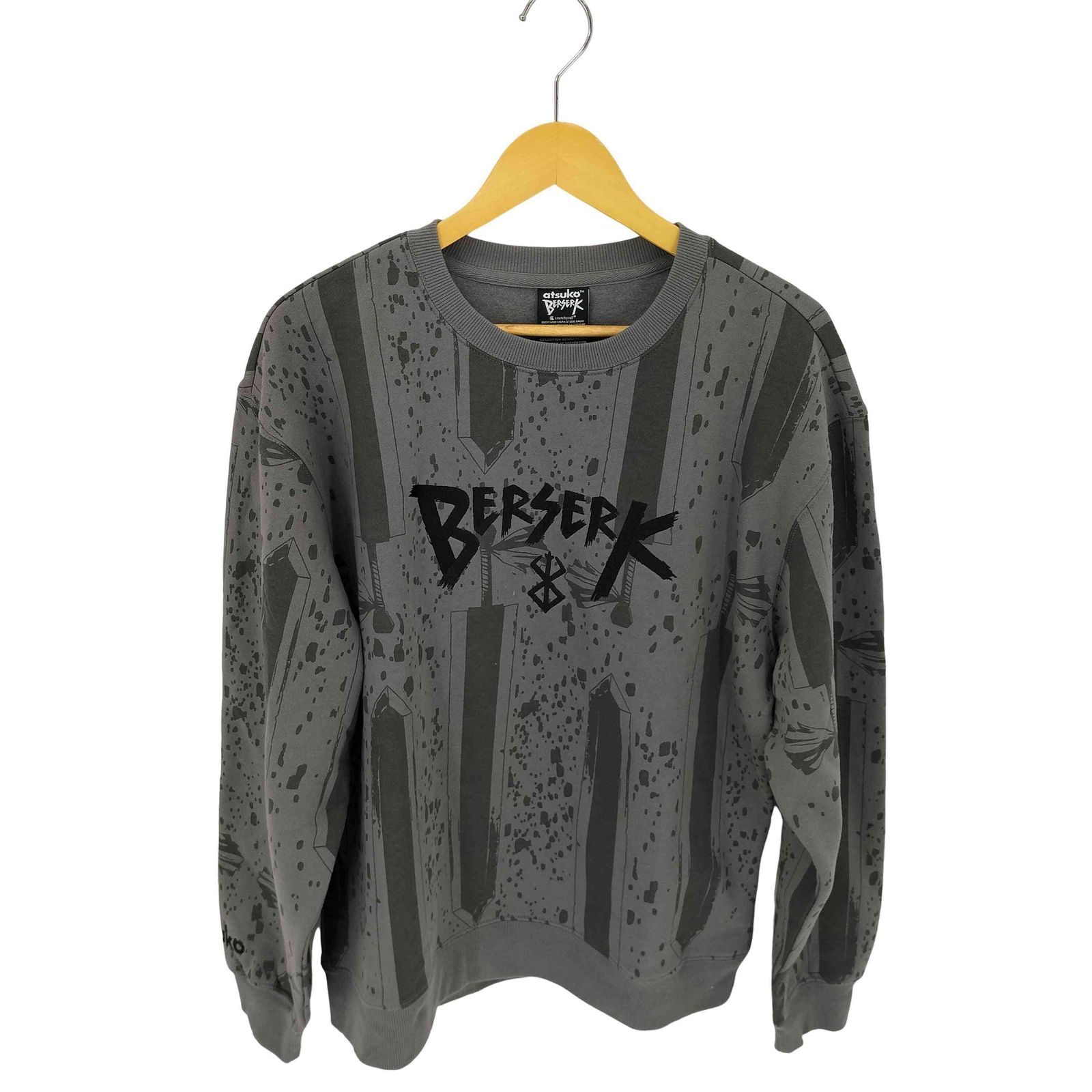 ユーズドフルギ USED古着 {{ATSUKO BERSERK}} The Dragon Slayer Gray Crew Neck Sweatshirt メンズ import：M 