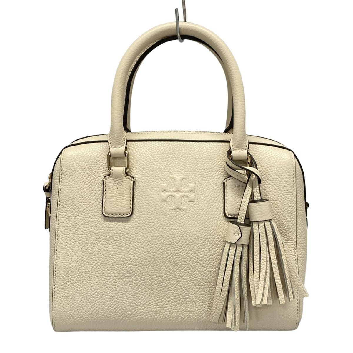 TORY BURCH トリーバーチ ハンドバッグ - アイボリー タッセル|ボストン|3Way レザー