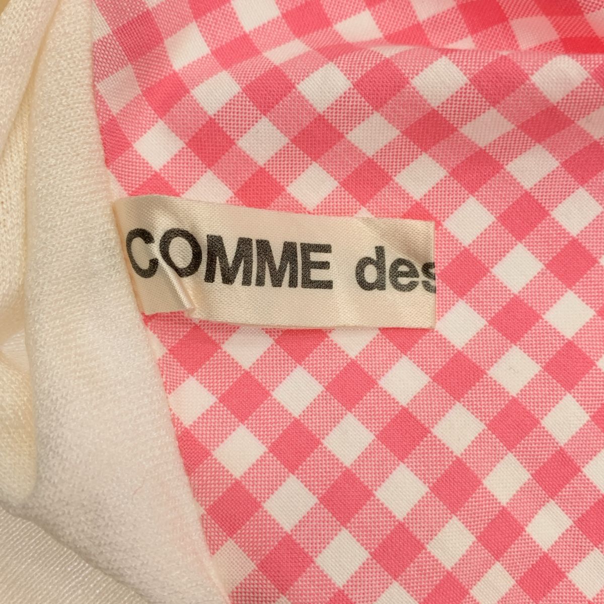 COMME des GARCONS / コムデギャルソン | 2005SS / AD2005 | インサイドアウト チェック切替 ノースリーブ ポロシャツ | ピンク / ホワイト | レディース COMME des GARCONS / コムデギャルソン | 2005SS / AD2005