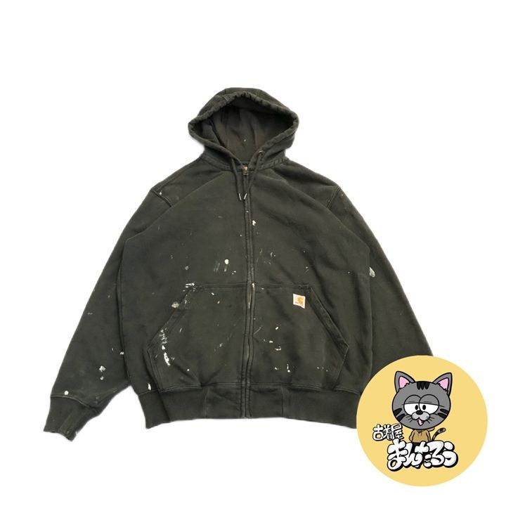 カーハート 古着 パーカー フルジップパーカー ブラック L