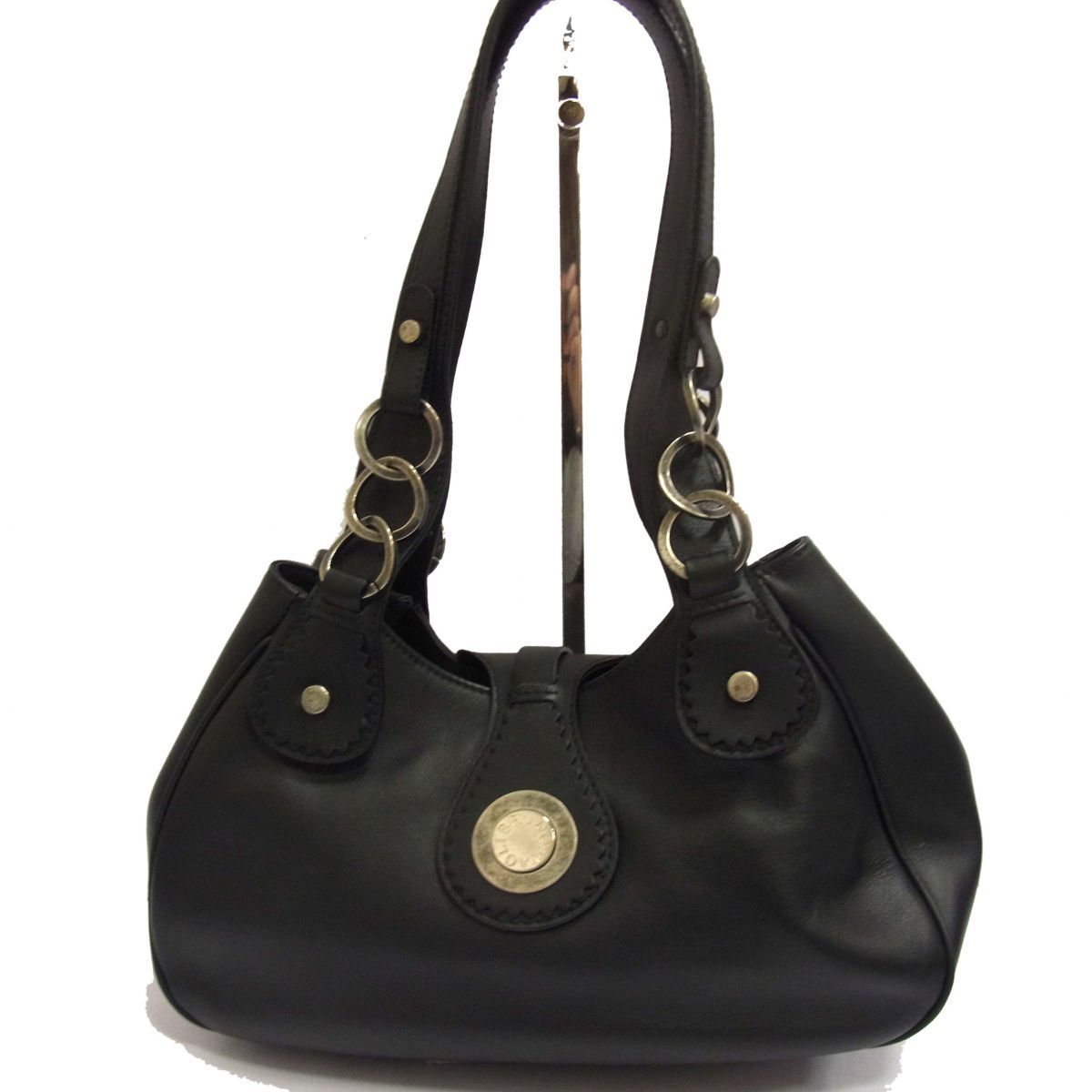 BRUNOMAGLI ブルーノマリ レザー ショルダーバッグ ブラック 黒 BRUNOMAGLI ブルーノマリ レザー ショルダーバッグ ブラック 黒