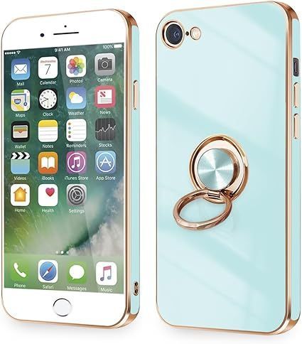 高品質，定番 iPhone SE ケース iPhone SE2/3 iPhone8/7 ケース リング付き 耐衝撃 アイフォンSE2/SE3 リング カバー 360°回転 スタンド機能 TPU 車載ホルダー対応 4.7インチ レンズ保護 ストラップホール 応募券