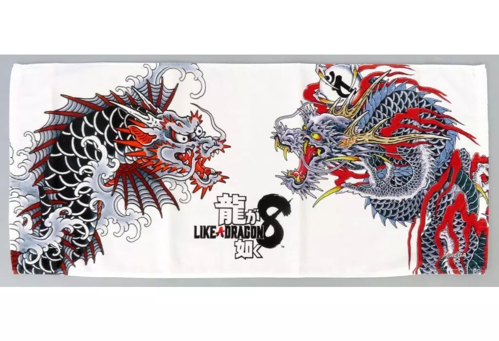 中古】タオル・手ぬぐい 刺青 フェイスタオル 「龍が如く8×ドン