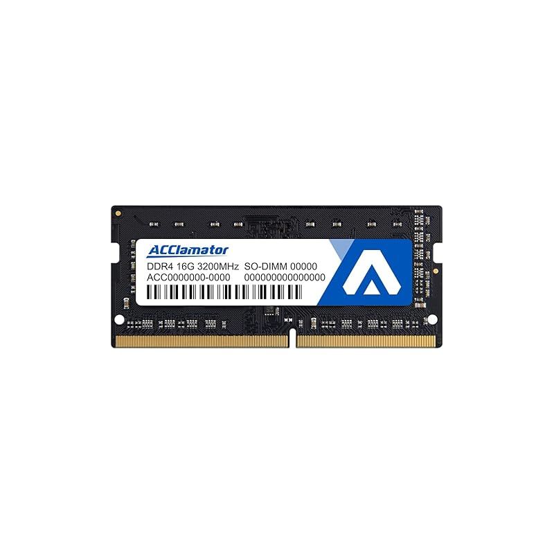 16GB DDR4 3200MHz JEDEC準拠 ラップトップ用メモリ PC4-25600 CL22 SODIMM 1.2V 260ピン Acclamator (16GB x 1枚) 0