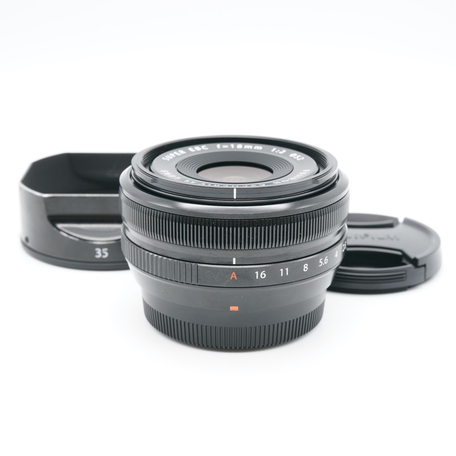 級 フジフイルム FUJIFILM XF 18mm F2 R あると嬉しいフード付 多数スレ キズあり