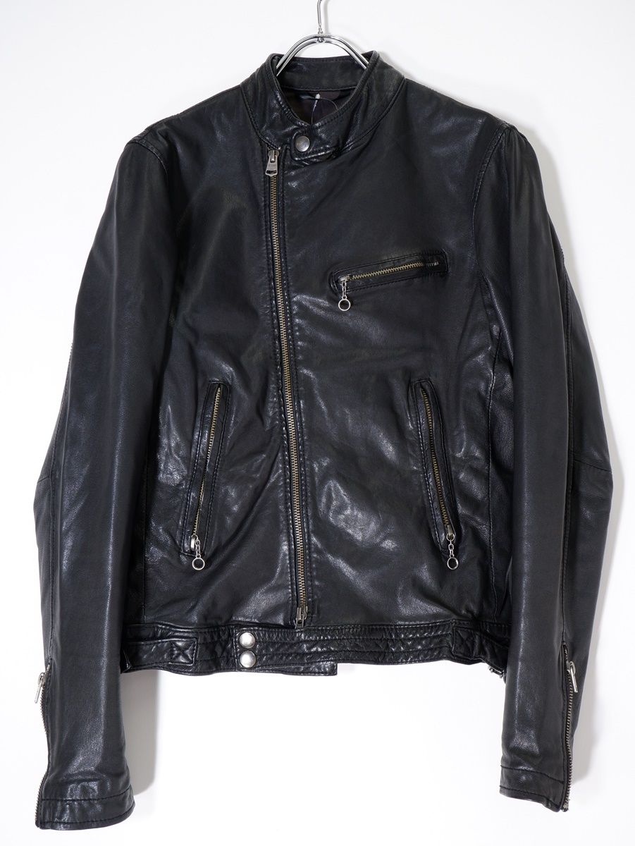 BEAMSビームス ゴートスキンレザーセミダブルライダース ジャケット【S