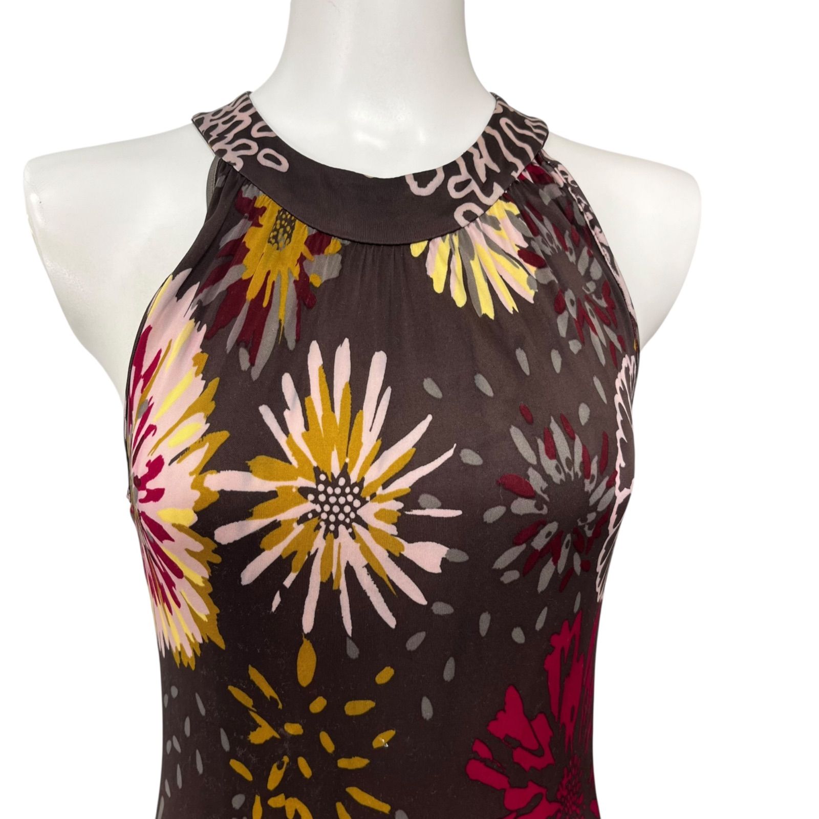 □ミッソーニ MISSONI ワンピース 膝丈 ノースリーブ 花柄 背中
