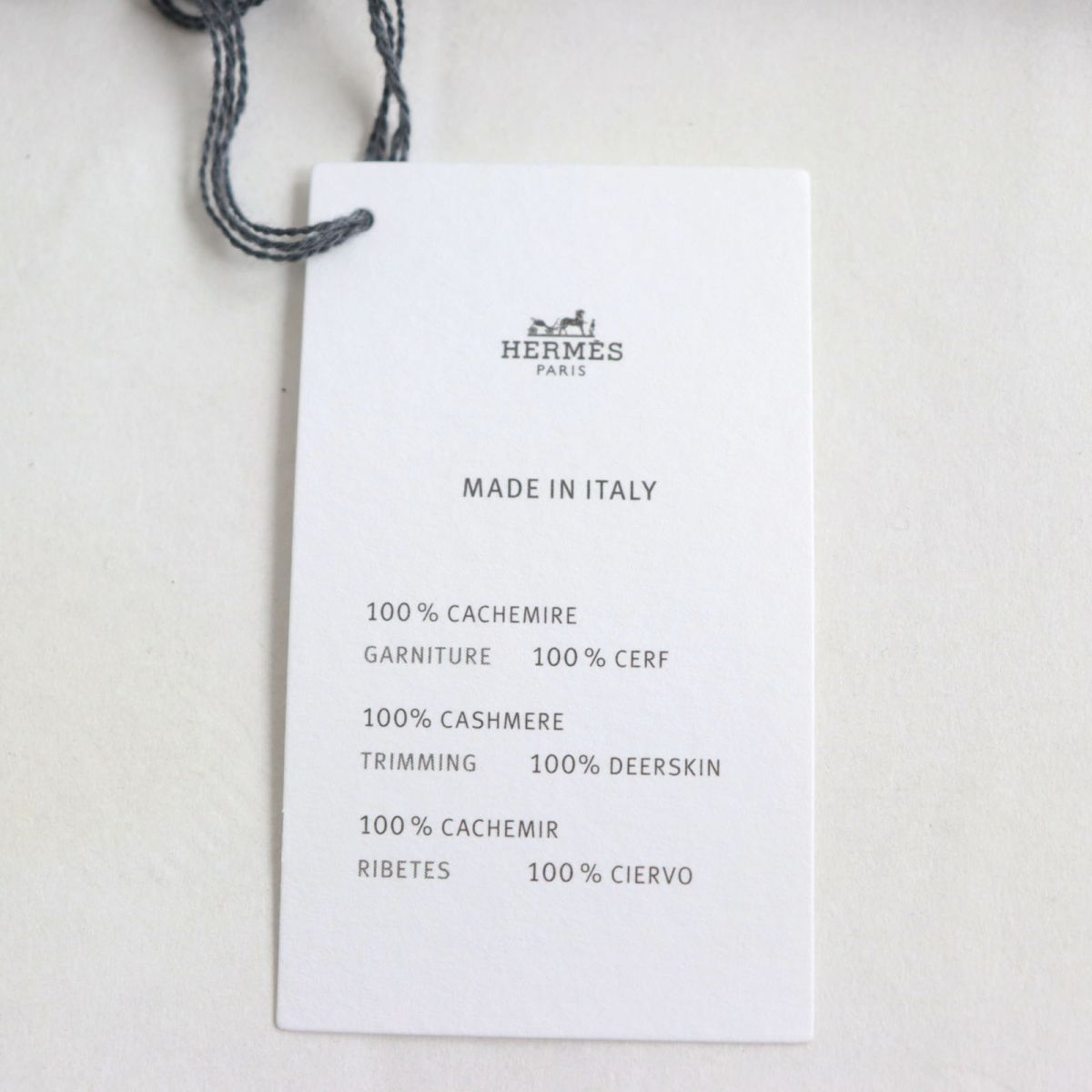 未使用品○2020年購入 HERMES エルメス カシミヤ100％ ディアスキン/鹿