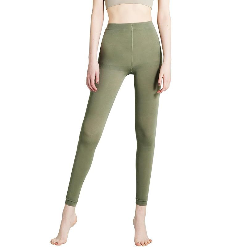 [バンビウォーター] 着圧レギンス 柔らかいのに強力引き締め レディース レギンス 着圧 1日中履ける 着圧スパッツ スリムレギンス オールシーズン (XS-S， カーキ)