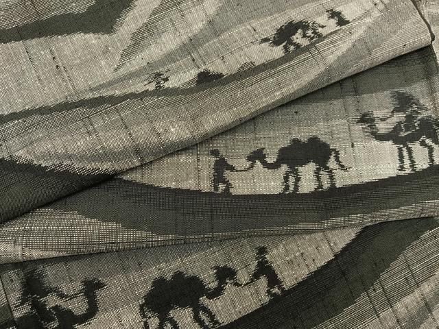 平和屋着物○上質な紬 市松吉祥文 金彩 正絹 逸品 CAAQ9071vf