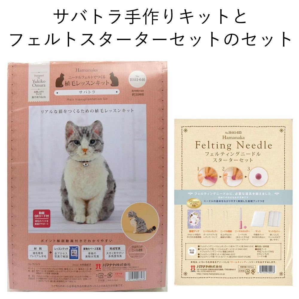 スターターセット付き リアル猫 サバトラ 手作りキット ねこ