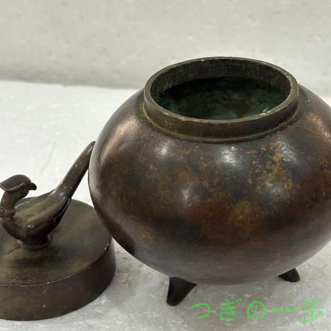 三本足 鳳蓋茶筒 茶道具 香道具 工芸品 美術品 置物 - メルカリ