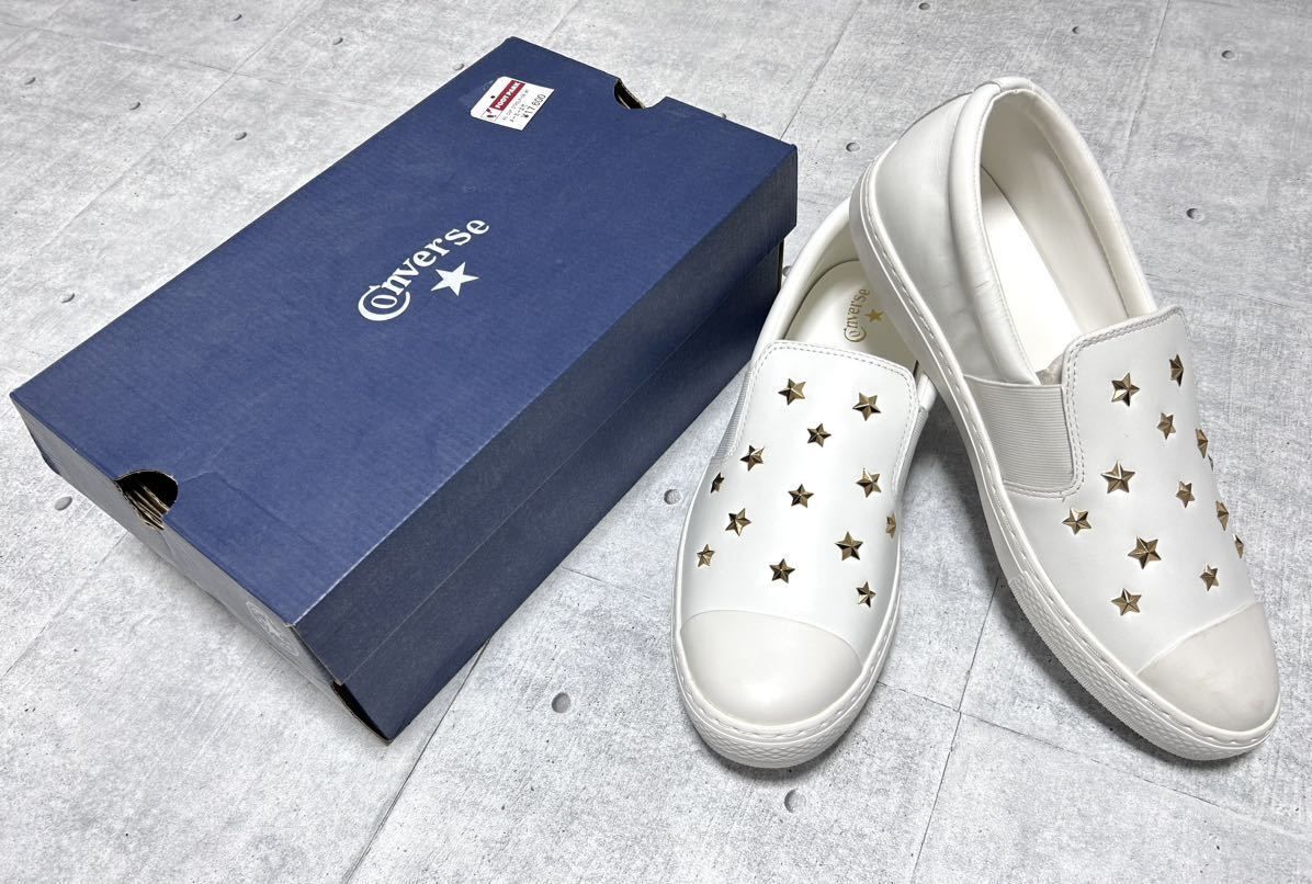 新品 定価17600円 コンバース オールスター クップ スターズ スリップオン CONVERSE ALL STAR COUPE STARSSLIP-ON  スリッポン 30 柳8735 大きいサイズ レザースニーカー スムースレザー 星型スタッズ ゴールド - メルカリ