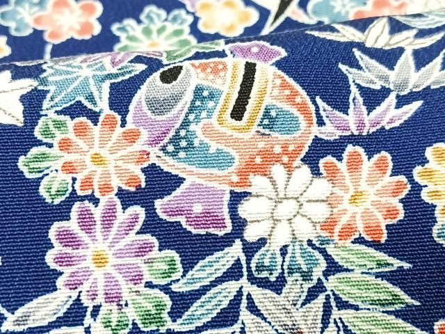 Y3077◇美品 洗える夏着物 紗 うさぎ 演奏会 小紋 洗える着物 夏着物