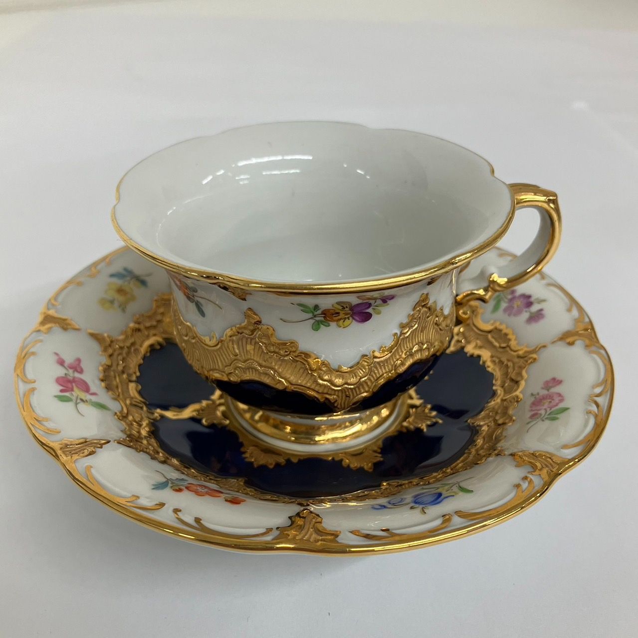 383 珉平焼 小皿豆皿5客 網代に蔦文様 幅9cm 幕末明治期/淡路焼 交趾