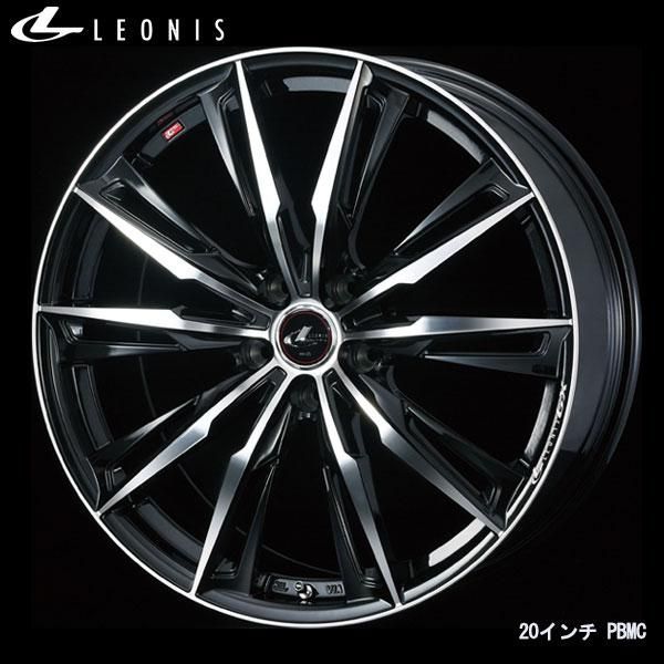 WEDS レオニスGX 19x8.0J+43 5H/114 PBMC/パールブラック/ミラーカット 