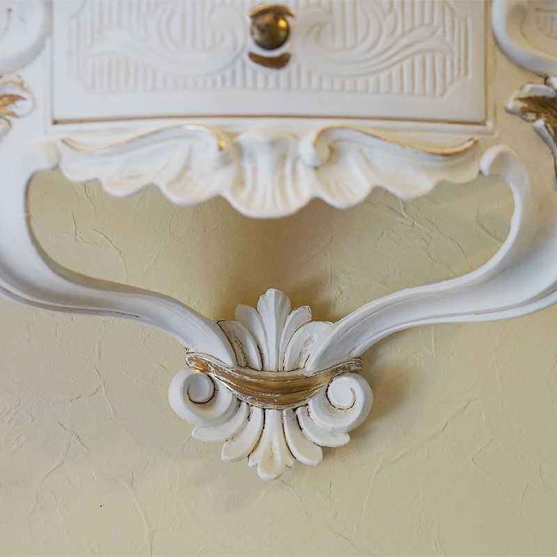 壁掛け コンソール 引出し付 卸売 ホワイト＆ゴールド イタリア製