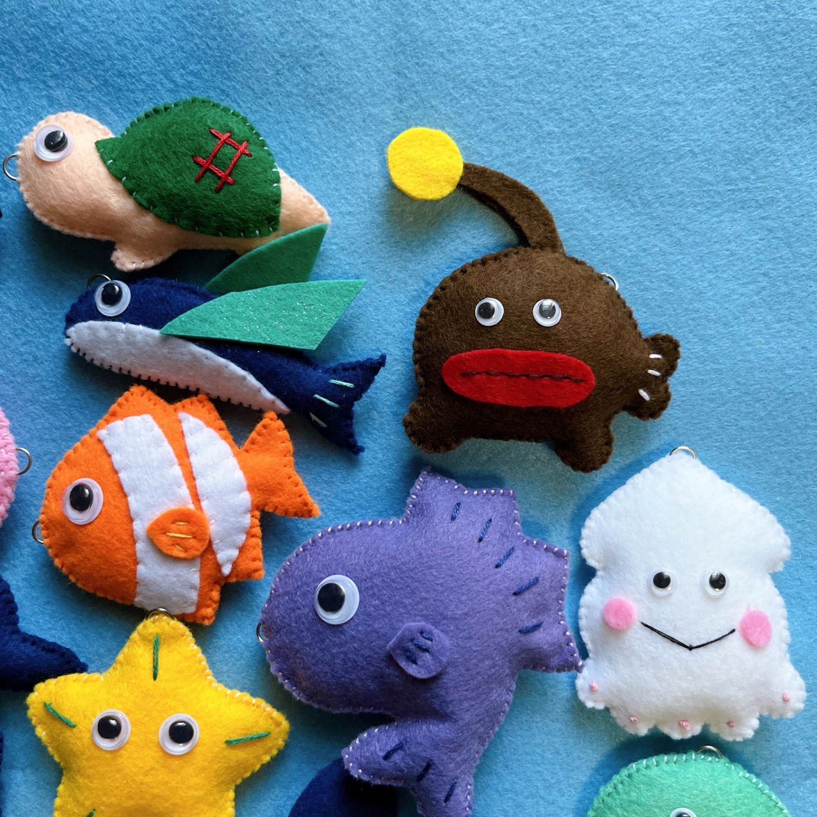 大漁フェルトのお魚釣りセット100匹 ☆フェルトおもちゃ☆魚釣り