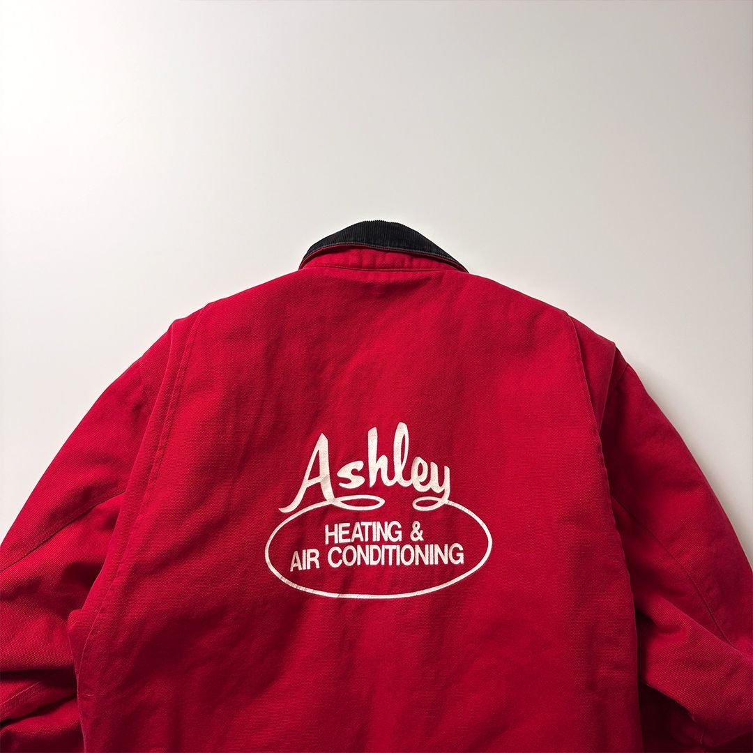 デトロイトジャケット L レッド 赤 企業ロゴ 襟コーデュロイ ダックジャケット デトロイトジャケット L レッド 赤 ダックジャケット 襟