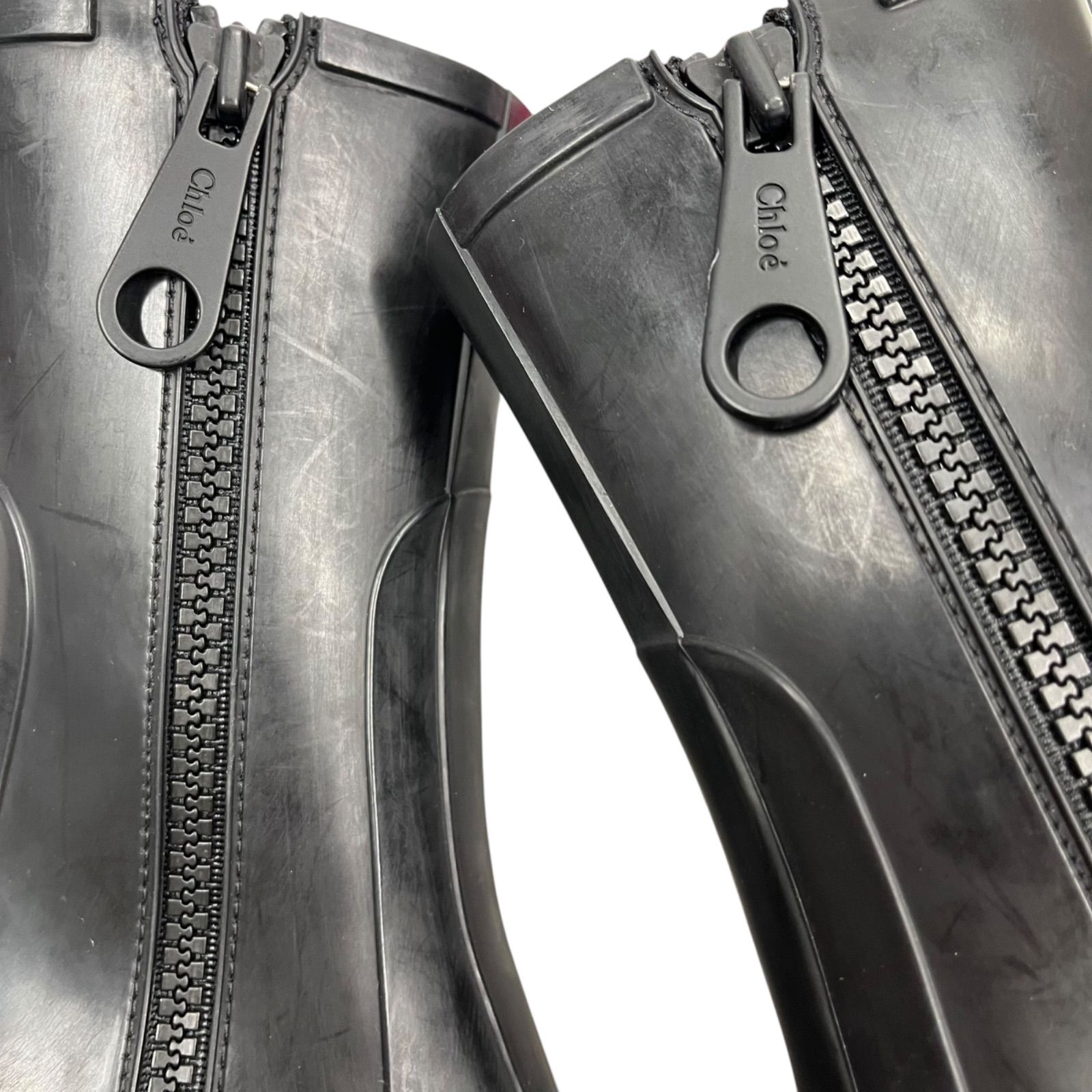 クロエ Chloe BETTY レインブーツ 長靴 ブラック ラグソール 36、23cm