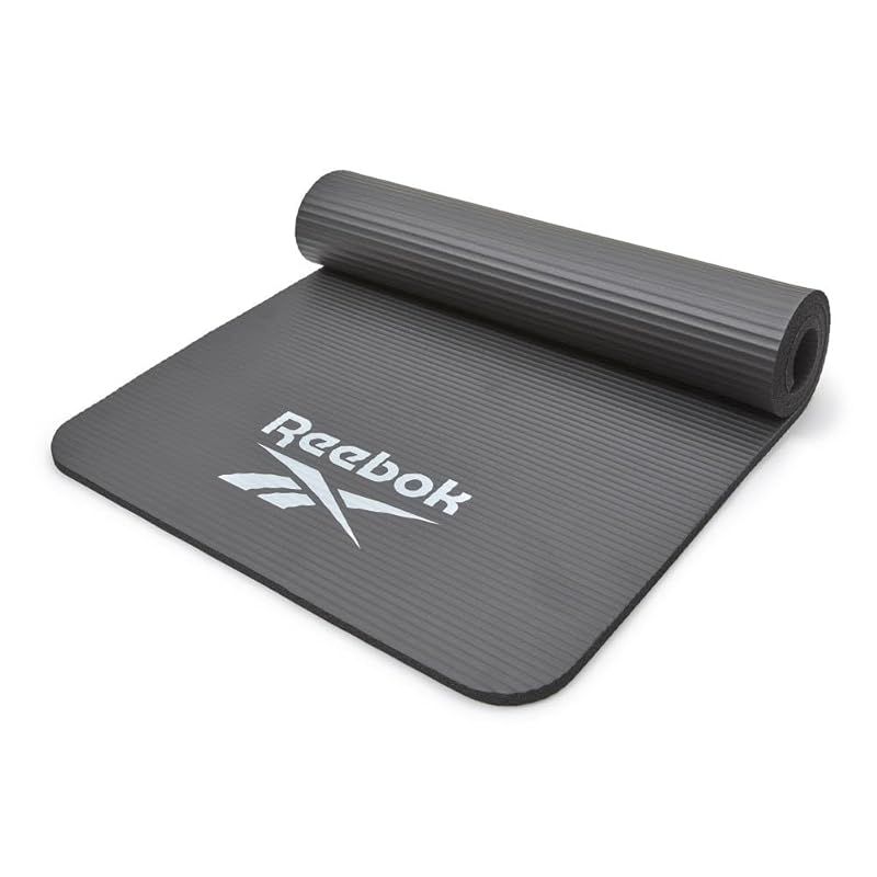 Reebok リーボック トレーニングマット 15mm ヨガマット フィットネス ヨガ ピラティス エクササイズ マット 厚め 幅広 防音 ブラック