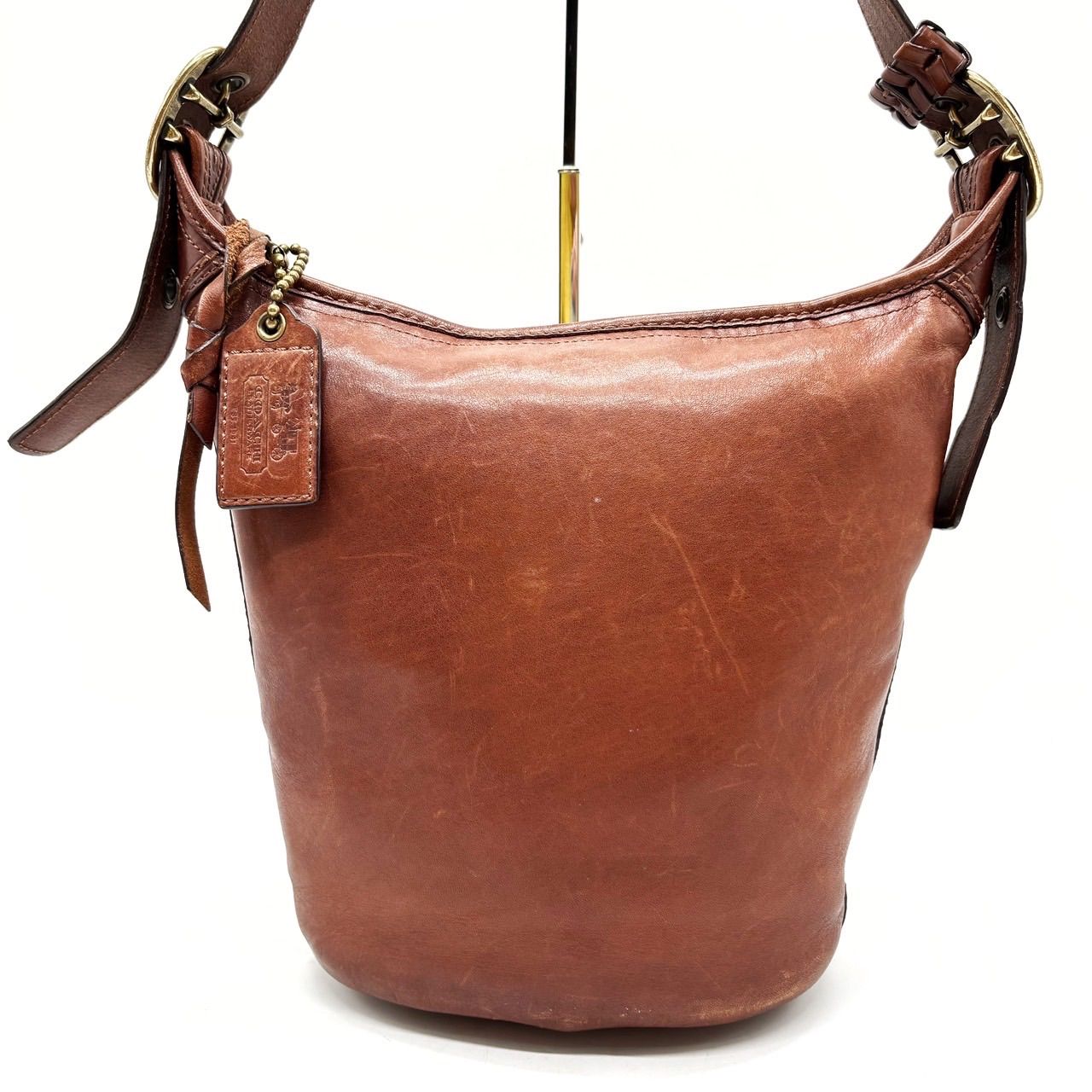 良品】 OLD COACH オールドコーチ バケツ型 ダッフル ショルダーバッグ 
