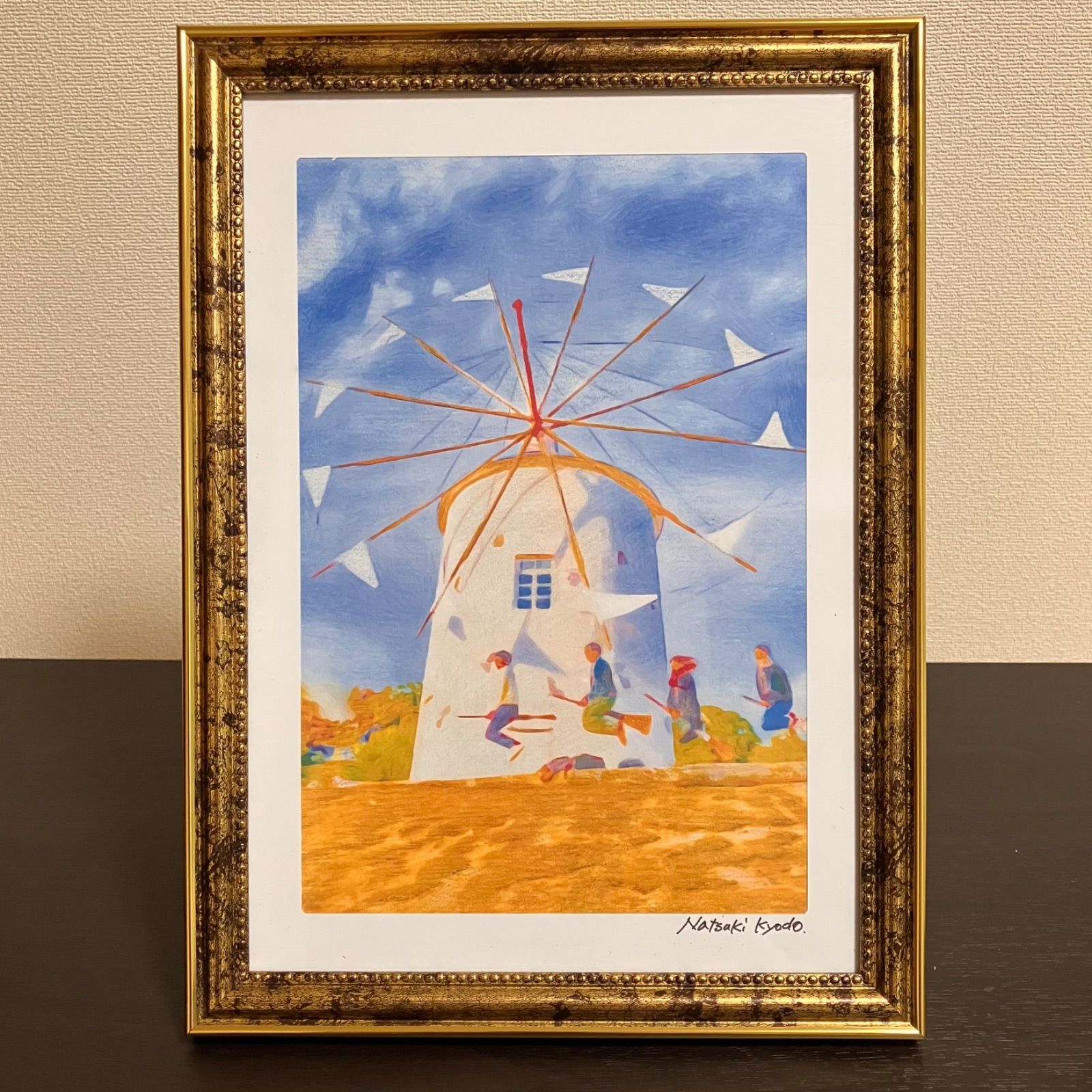 ジブリアート12 魔女の宅急便より「太陽の風車」　額装品　32.7㎝×24.0㎝ ジブリアート12 魔女の宅急便より「太陽の風車」額装品 額縁寸法 32.7