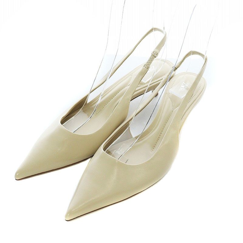 ザラ ZARA キトンヒールスリングバックシューズ パンプス ストラップ