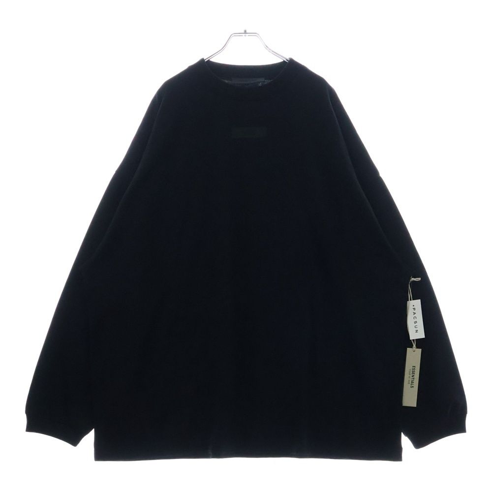 FEAR OF GOD ESSENTIALS フィアオブゴッド エッセンシャルズ L|S T-SHIRT ラバーロゴ 長袖Tシャツ ロンT ブラック