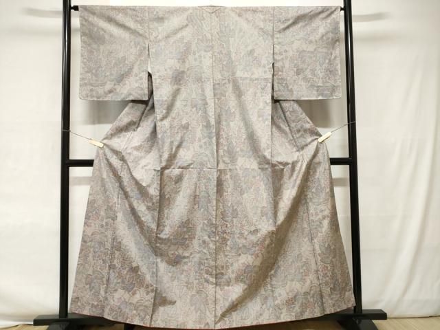 平和屋着物□本場大島紬 7マルキ 葡萄蔦の葉文 正絹 逸品 未使用