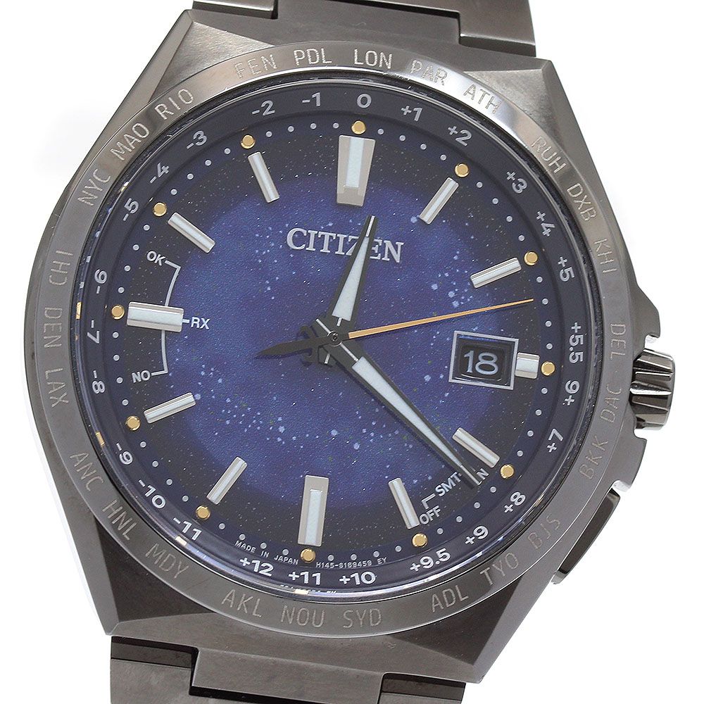 シチズン CITIZEN CB0219-50L H145-S123704 アテッサ コズミックブルー チタニウム技術50周年記念 ソーラー電波 メンズ _909886