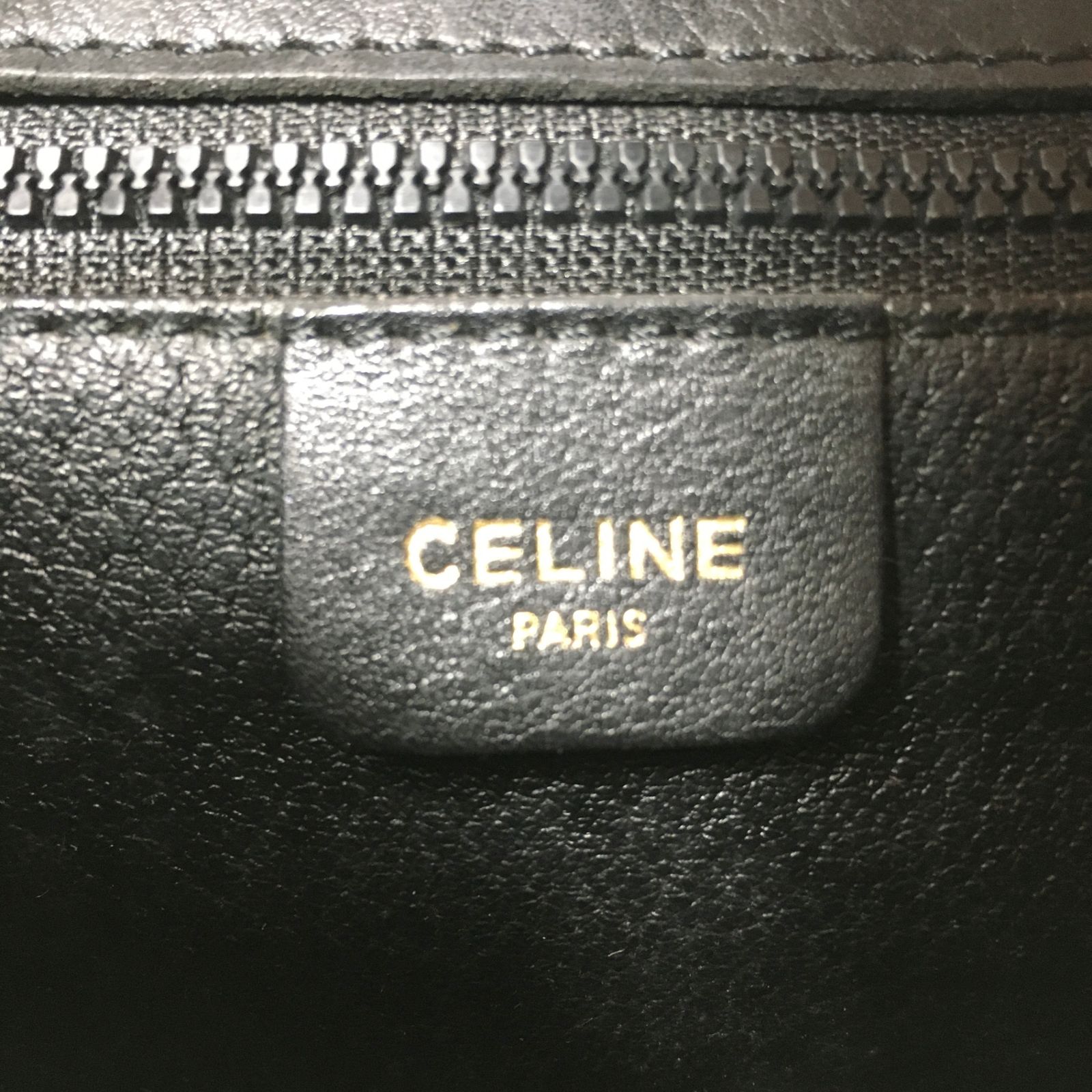 2508-320｜セリーヌ ショルダーバッグ レザー ブラック トリオンフ  