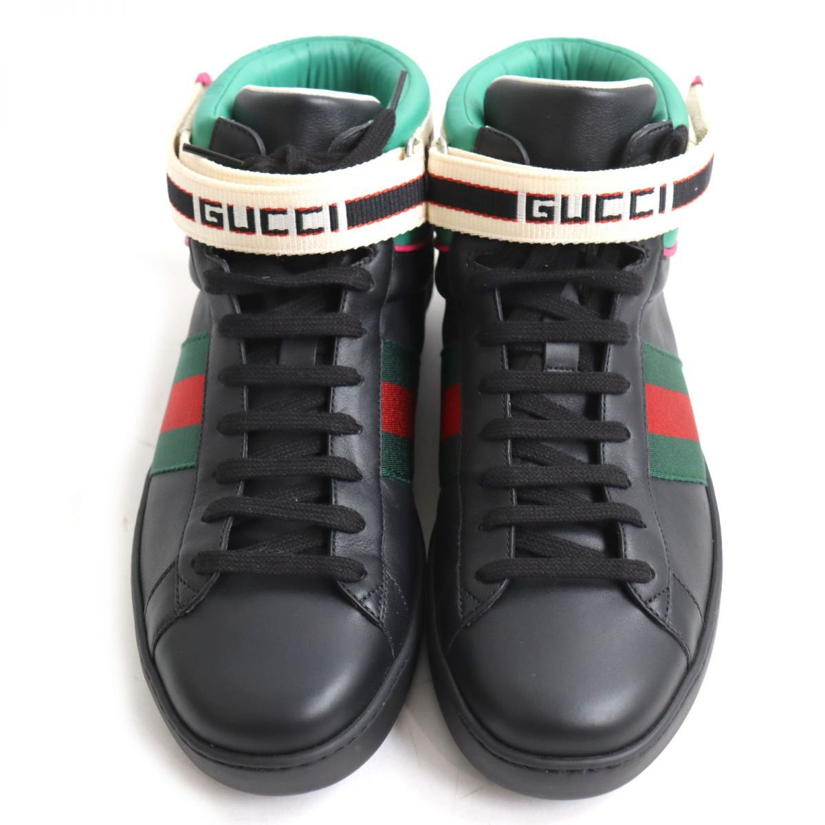 極美品◇GUCCI グッチ 523472 ウェブライン エースストライプ レザー