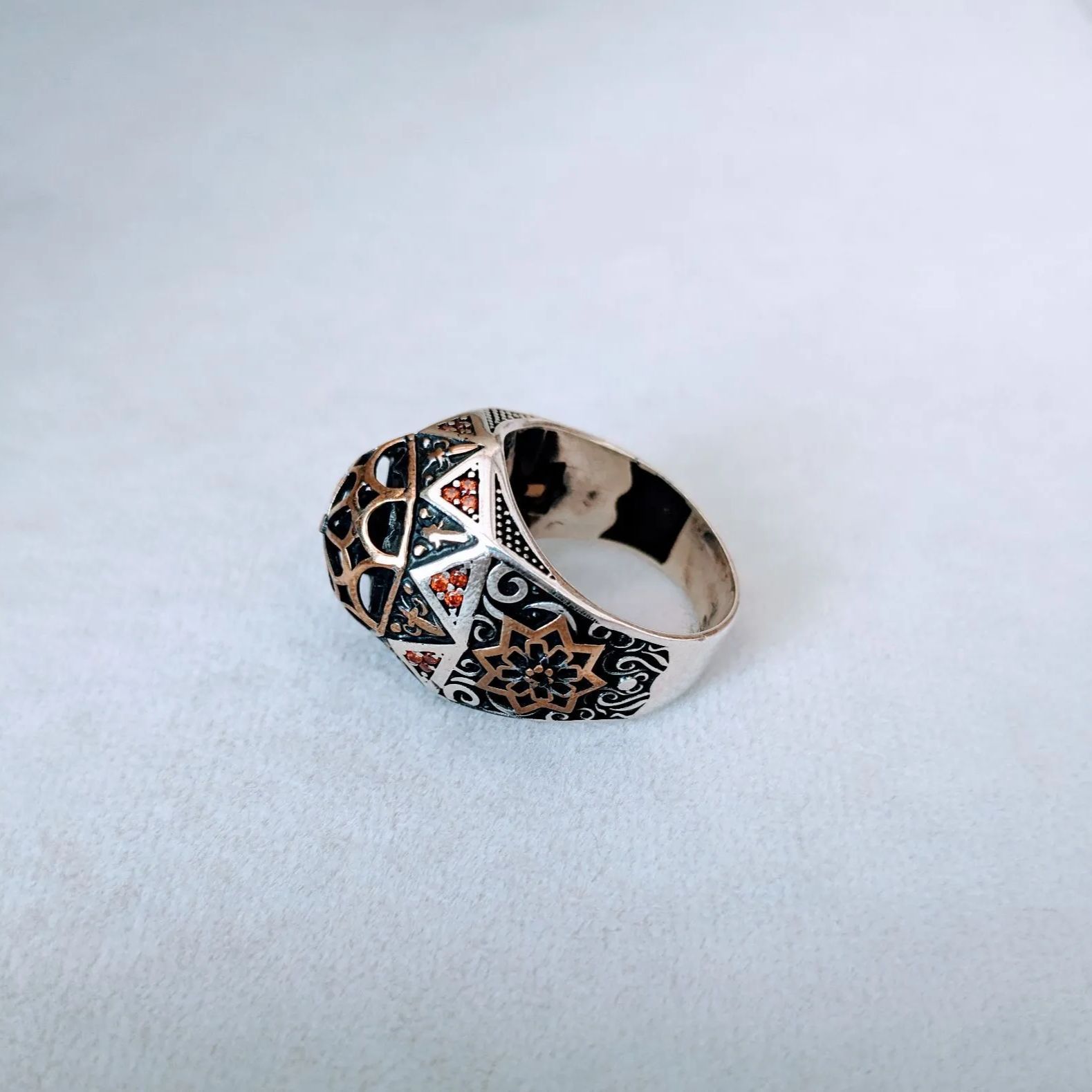 NEW＊トルコ製 ハンドメイド メンズリング シルバー925（八芒星