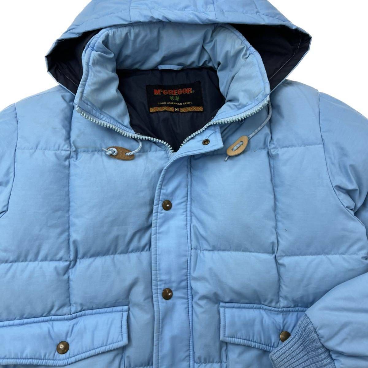 McGREGOR 超厚手◎ フカフカ ダウンジャケット ダウンパーカー ブルゾン ライトブルー M 登山 アウトドア 古着MIX マックレガー AK257