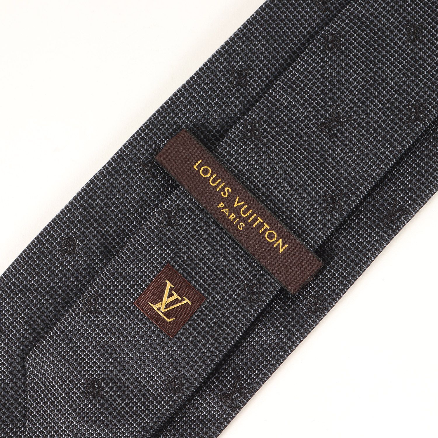 Louis Vuitton ルイヴィトン ブラック シルク ロゴネクタイ Louis Vuitton ルイヴィトン LVロゴ ブラックシルク高級ネクタイ