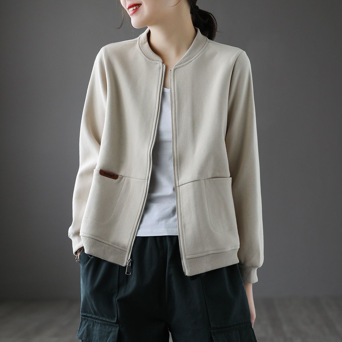 ブルゾン 薄手 羽織 カーディガン アウター ジャケット 長袖 トップス ジップアップ 大きいサイズ レディース 紫外線対策 スポーティー 大人 カジュアル 可愛い Amazon | [Gdnelhuonox] ブルゾン フード付きパーカー