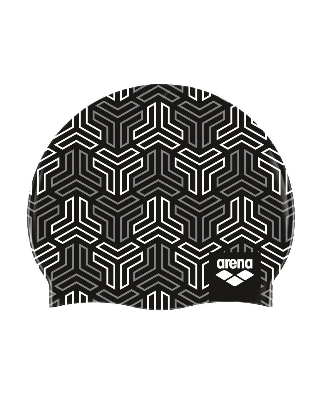 Arena Print 2 Unisex Silicone Swim Cap for Adults， Training and Racing， 100% Silicone， Wrinkle-Free， X 