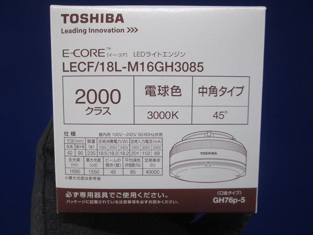 その他LEDライト 光源部 2000シリーズ 非調光 中角45 電球色 本体別売 LECF/18L-M16GH3085 - その他