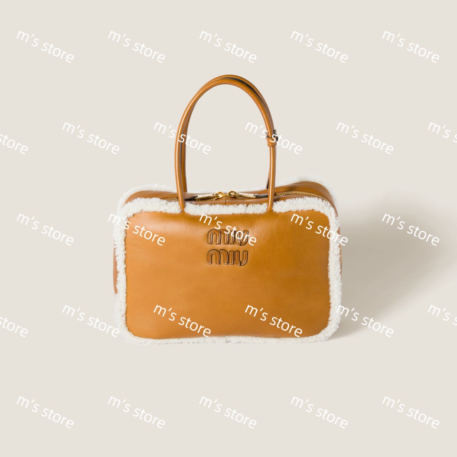 miu miu ボストンバッグ レザーボーバッグ コニャック（miu miu