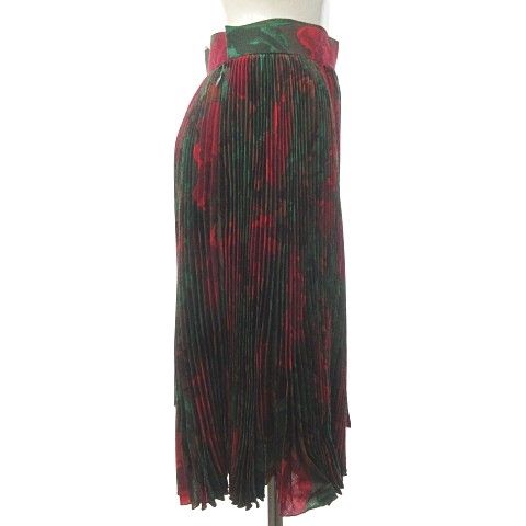 クリスチャンディオール Christian Dior 花柄 プリーツ フレア  