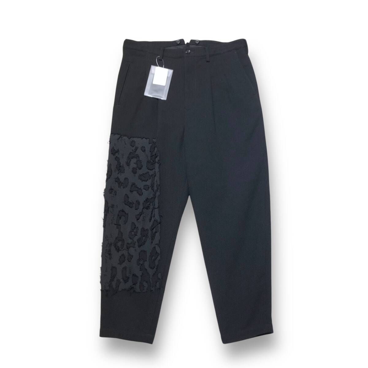 Yohj Yamamoto POUR HOMME LEOPARD Opal PANTS ロングパンツ 3 ブラック ヒョウ柄 HO-S10-534 ヨウジヤマモト